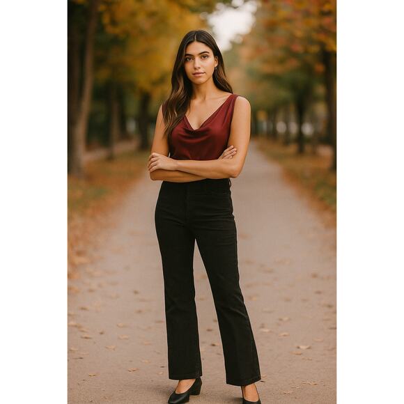 Habitual NY LA Black Corduroy Bootcut Pants Size 25 Fall Classic Holiday Edgy - Picture 1 of 5